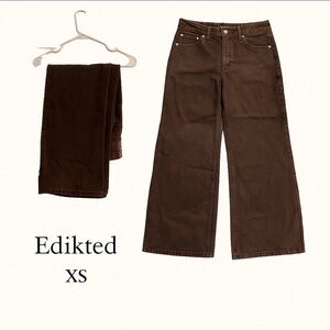 Edikted Chocolate Wide-Leg Trousers